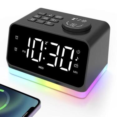 Imagem de Rádio despertador AFEXOA Glow com luz noturna e rádio FM