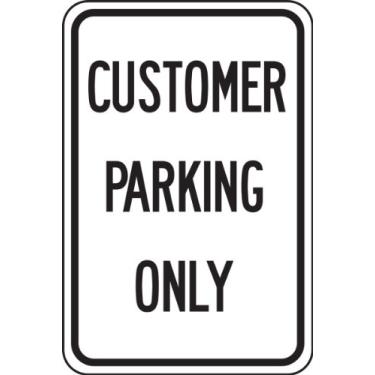 Imagem de Accuform Signs FRP243RA Placa de estacionamento de alumínio reflexiva de nível de engenheiro, legenda "Customer Parking ONLY", 45,72 cm de comprimento x 30,5 cm de largura x 0,2 cm de espessura, preto sobre branco