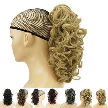 Imagem de IMISSU Extensões de cabelo de rabo de cavalo de garras curtas desarrumado prendedor de rabo de cavalo em postiços (Loira Mel)