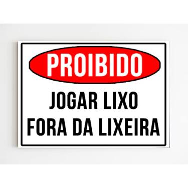Imagem de kit 3 placas de aviso proibido jogar lixo fora da lixeira