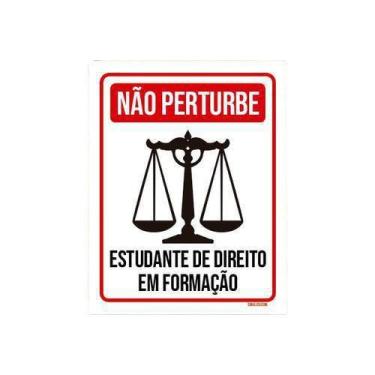 Imagem de Kit 10 Placas Não Perturbe Estudando Direito Em Formação - Sinalizo.Co