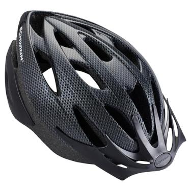 Imagem de Schwinn Capacete Thrasher para adultos, preto, tamanho 58-62 cm, para ciclistas a partir de 14 anos, microshell leve, mostrador e alças ajustáveis, enchimento interno, 20 saídas de ar, viseira