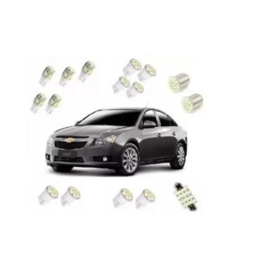 Imagem de Kit Led Chevrolet Gm Cruze Teto Placa Ré Pingo Mala Luva - Blue Lion
