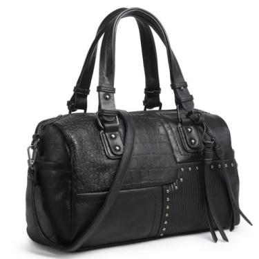 Imagem de Bolsa Barrel Dasein Soft Vegan Leather Feminina Preta