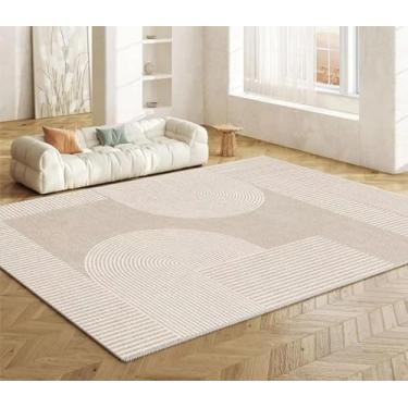Imagem de Tapete nórdico simples para sala de estar, sofá, área de decoração de quarto, tapete de chão para casa, mesa de centro, sala de estar, tapete grande (200x200cm 78x78 pol./Pêlo de laço - 11)