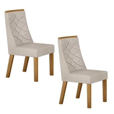Imagem de Conjunto 2 Cadeiras Para Sala De Jantar Aurora Cinamomo-palha