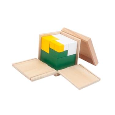 Imagem de Ｂｅｓｇａ Cubo Binomial Montessori, Materiais de Aprendizagem Sensorial para Crianças, Brinquedos de Construção, 10.5x10.5x10cm
