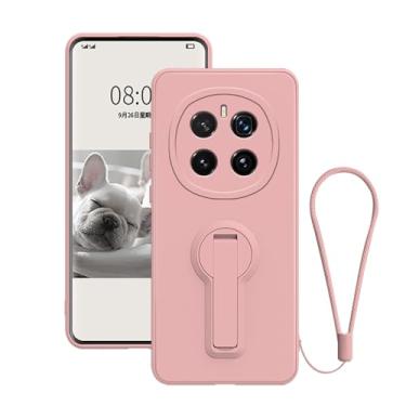 Imagem de Anlalish Capa compatível com Honor Magic 7 Pro, capa de silicone à prova de choque com cordão de pulso, capa de celular com proteção total da lente da câmera para Honor Magic 7 Pro com suporte (rosa)
