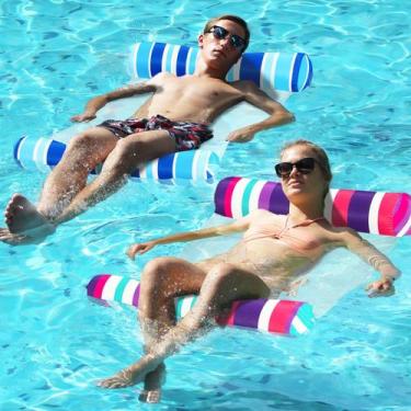 Imagem de Pool Floats FindUWill, pacote com 2 redes de água em tecido, GG, para 