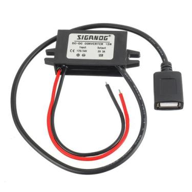 Imagem de Conversor de energia para carro SIGANDG 12V/24V para 5V USB 3A 15W