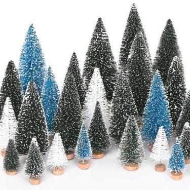 Imagem de Decorações de Natal Waipfaru Blue Bottle Brush Trees 21 unidades