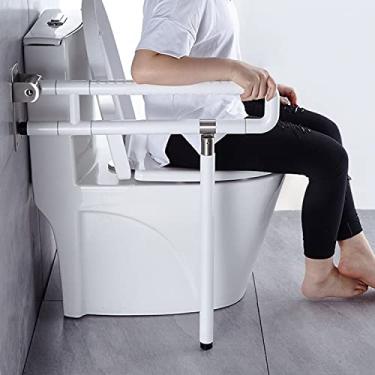 Imagem de Barra de apoio de banheiro corrimão de segurança de banheiro barra de apoio de vaso sanitário de aço inoxidável dobrável suporte de banheiro trilho de assistência para mulheres grávidas idosas
