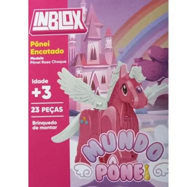 Imagem de Unicórnio de Montar Infantil Brinquedo Educativo com Asas Figura de Ação Colecionável Bloco de montar -VERMELHO