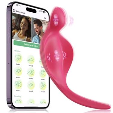 Imagem de Vibrador Calcinha Potente 2 motores Controle no celular a Distância via App encaixe Perfeito com Calcinha (pink)