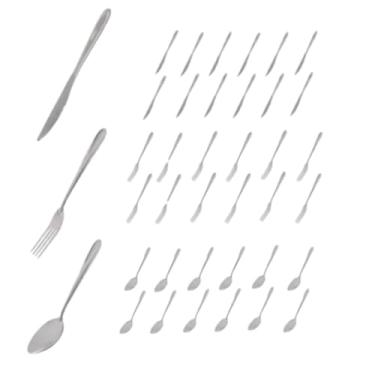 Imagem de Conjunto de Talheres para Buffet e Restaurante, 36 Peças, Garfo, Faca e Colher em Aço Inox