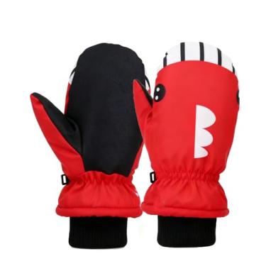 Imagem de NociHah Luvas de esqui à prova d'água para crianças – Luvas de neve quentes para dinossauros com forro de lã para atividades ao ar livre para meninas e meninos (idades de 4 a 8 anos)