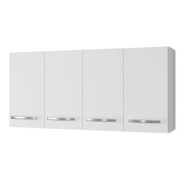 Imagem de Armário Aéreo Cozinha Marah 118cm 04 Portas Branco - Abmaza