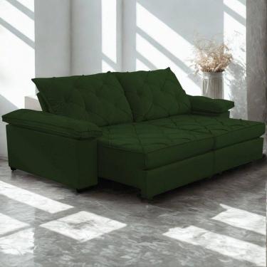 Imagem de Sofá Retrátil E Reclinável 2,60m Clara | Conforto Premium E Design Elegante | Lansof Cores Verde