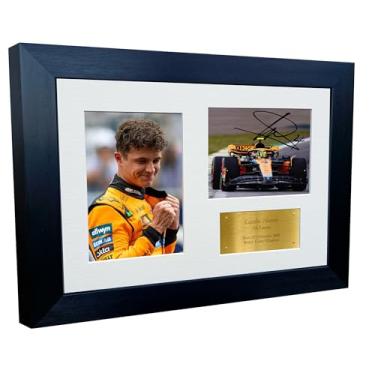 Imagem de Kitbags & Lockers 12x8 A4 Lando Norris Triple Grand Prix McLaren Carro Autografado Assinado Assinatura Foto Foto Moldura Racing Formula 1 Pôster F1 Presente G 2