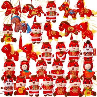 Imagem de VioraWhite Ornamento de mascote de cavalo de 48 peças para ano de 2026: animal de cavalo do zodíaco - decoração de casa suspensa lunar chinesa - presente de ano novo para lembrancinhas de festa do