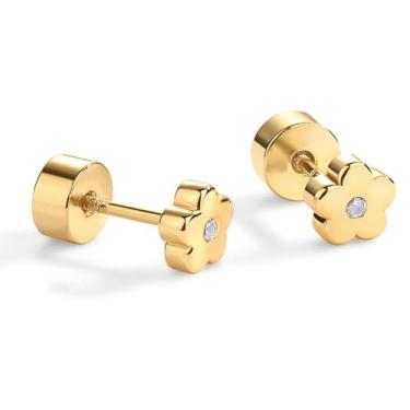 Imagem de Kokoma Brincos femininos de cartilagem de flor pequena de 20 g, zircônia cúbica, margarida de cristal, costas planas, brincos de concha Daith, piercing de tragus, joias delicadas, 20g, Aço inoxidável