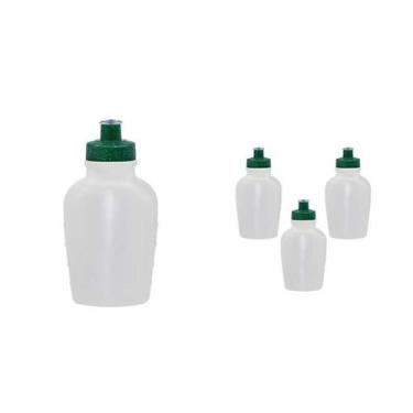 Imagem de Kit 4 Cantis 500Ml Tampa Fibra Madeira Verde - Bb Store