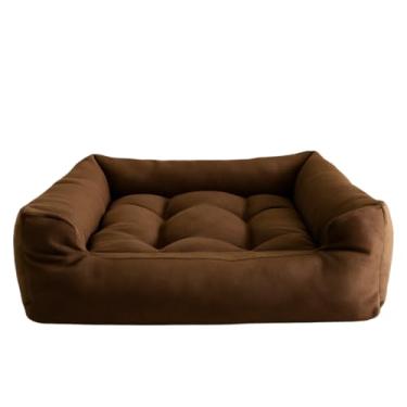 Imagem de Cama Pet (P/M/G) em Suede, Para Cachorro e Gato, Confortável, Fofinha e Lavável(Marrom,70x60)