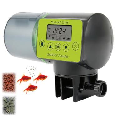 Imagem de Alimentador automático de peixes para aquário – Dispensador automático de alimentos para peixes com capacidade de 200 ml com porção ajustável e 1-4 refeições diárias, para flocos, pellets, grânulos