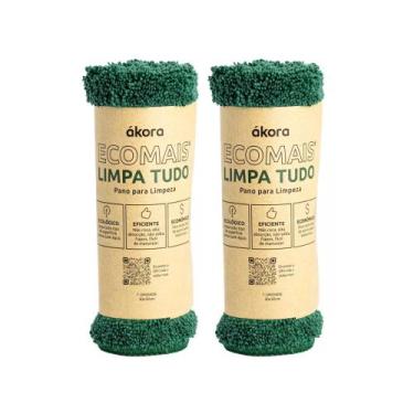 Imagem de 2 Pano de Microfibra Multiuso Ecomais Limpa Tudo Akora Limpeza Fácil C