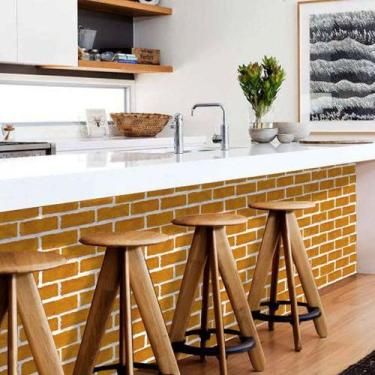 Imagem de Papel de Parede Tijolo Rustico Laranja - TaColado., 0,47 x 2,60M