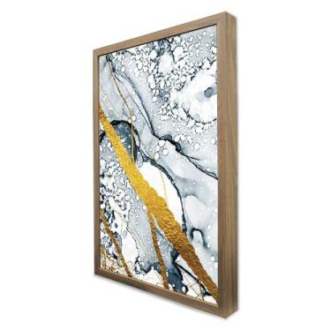 Imagem de Quadro Decorativo Abstrato Mármore Delux em Moldura Caixa - TaColado, 