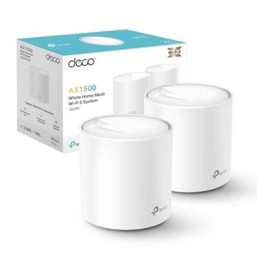 Imagem de [NOVO] TP-Link Deco X10 (2 un.) Sistema Mesh Wi-Fi 6 para casa toda Dual Band AX1500, cobre até 360 m², 120 dispositivos, 2 portas gigabit, instalação por app Deco, Mesh com IA, Controle Parental