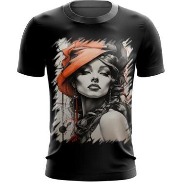 Imagem de Camiseta Dryfit Pintura a Carvão Mulher Arte Esfumaçada 4 - Kasubeck S