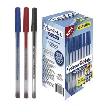 Imagem de Caneta Esferográfica Kilometrica Paper Mate 1.0 mm 60 Und, Preto