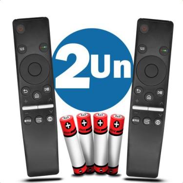 Imagem de Kit com 2 Controles Remotos para Smart TV Samsung Compatível com Globo