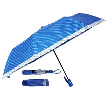Imagem de Guarda Chuva Abre Automático Feminino Reforçado 35cm - HHW, Azul