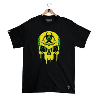 Imagem de Camiseta Mafiaclub Gola Redonda Estampa CAVEIRA RADIOATIVA Streetwear fio 30.1 Penteado