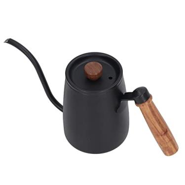 Imagem de Chaleiras de fogão, chaleira de café para despejar sobre cafeteira, bule de chá de ganso com alça ergonômica chaleira inoxidável (preto)