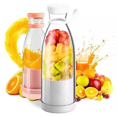Imagem de Mini Liquidificador Portatil Mixer Juice Garrafa Portátil Cabo USB 6 Lâminas Usb Nutrição Rápida e Prática Eletrica Sem Fio Squeeze Recarregavel Cor sortidas Premium FastJoy