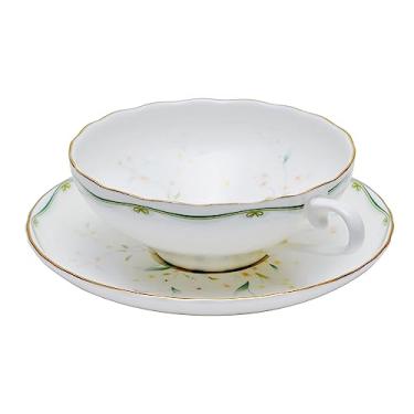 Imagem de SILINE Bone China Mini Xícara Expresso, Caneca de Café de Porcelana de 142 g com Alça de Pires, Copo Demitasse, Arte de Decoração Moderna, Adequado para Máquina de Café Expresso - Flores