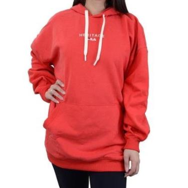 Imagem de Blusa Feminina Fila Moletom Oversize Cozy Vermelha - F12HT00-Feminino