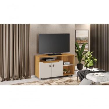 Imagem de Rack Para Tv Até 49` Com 2 Portas Seleto - Jcm Movelaria Cinamomo-off White