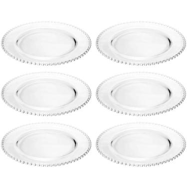 Imagem de Kit 6 Sousplat de Cristal Wolff 32cm Lugar Americano Redondo Mesa Posta Eventos