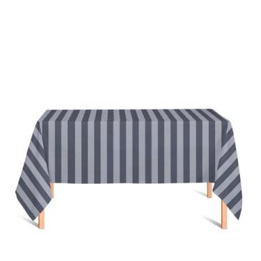 Imagem de Toalha de Mesa Retangular em Tecido Jacquard Preto Acizentado e Prata 