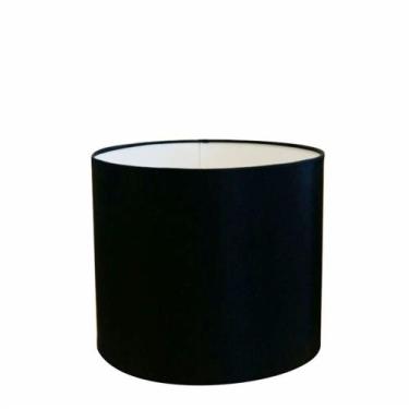 Imagem de Cúpula em tecido cilíndrica abajur luminária cp-4113 30x25cm preto - V