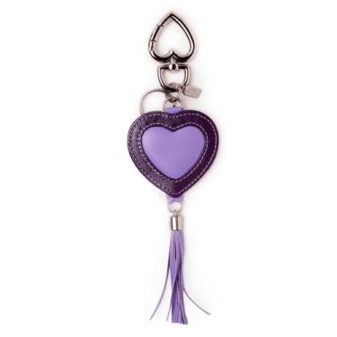 Imagem de Chaveiro cellway couro coracao duas cores lilas e roxo