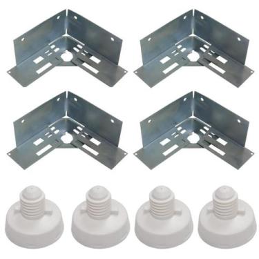 Imagem de Kit 4 Salva Gabinete + Pé Nivelador Lavadora Roupa Universal - SÍMIL