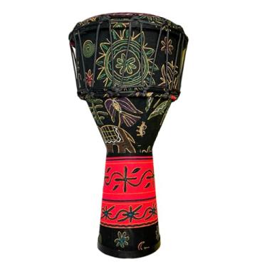 Imagem de Tambor Djembê de 25,4 cm, tambor africano adulto, estilo da África Ocidental, instrumento de cura sonora, instrumentos de percussão, círculo de bateria, adequado para dar de presente