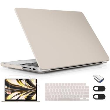Imagem de Lepeoac Capa rígida para MacBook Pro de 16 polegadas 2021 2022 2023 2024 versão A3186 A3403 M4 A2991 M3 A2780 M2 A2485 M1 Pro/Max, capa rígida com protetor de tela e capa de teclado, cinza de rocha