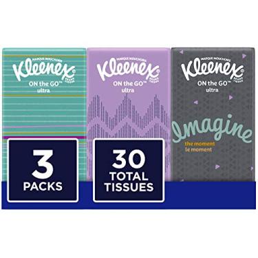 Imagem de Kleenex Lenços faciais, 10 ct, pacote com 3